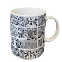 Load image into Gallery viewer, Doraemon Singapore Collection: Ceramic Mug 'Comic Strip' Black & White - Leyouki