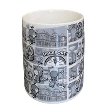 Load image into Gallery viewer, Doraemon Singapore Collection: Ceramic Mug 'Comic Strip' Black & White - Leyouki
