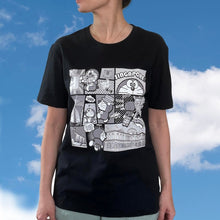 Load image into Gallery viewer, Doraemon Singapore Collection: T-shirt (Comic Strip, Black) - Leyouki